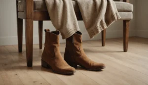 bottes plates en daim